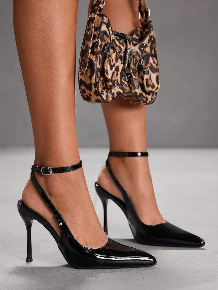 Women's Brown Leopard Print Stiletto High Heel Pumps