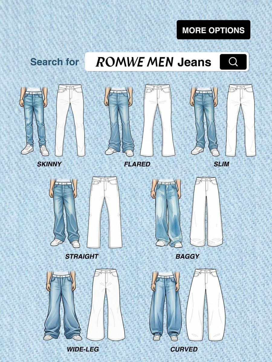 Men's Grunge Graphic Cargo Denim Jeans