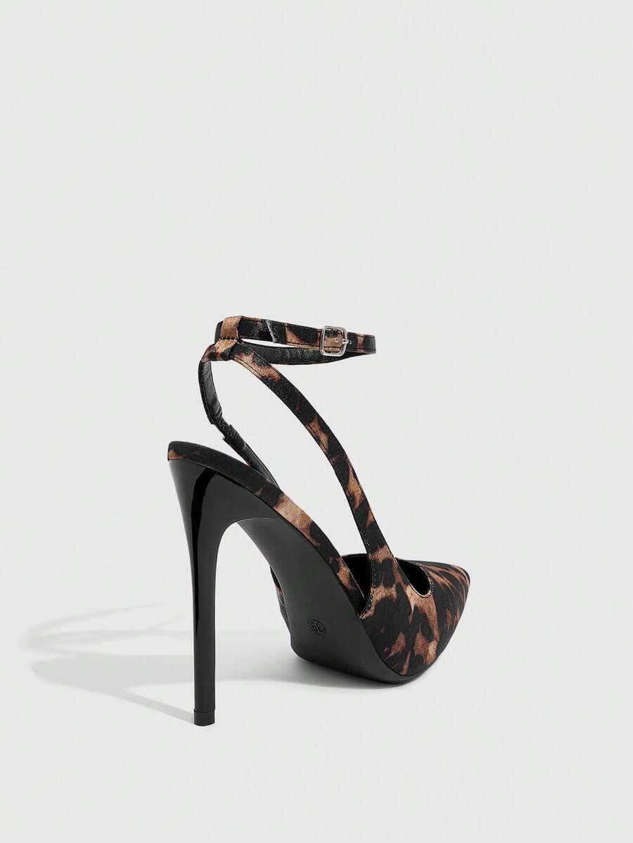 Women's Brown Leopard Print Stiletto High Heel Pumps