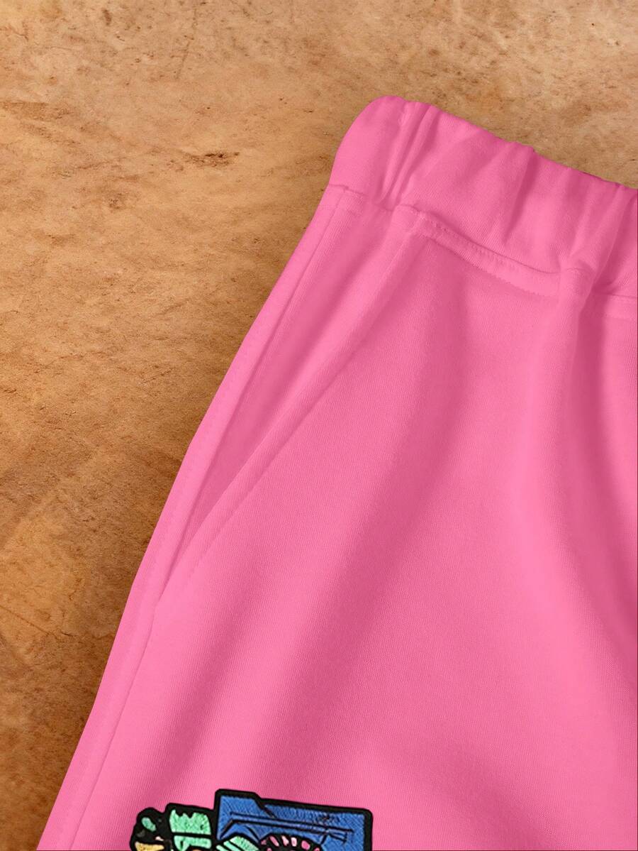 Women's Letter Cross Print Wide-Leg Pants