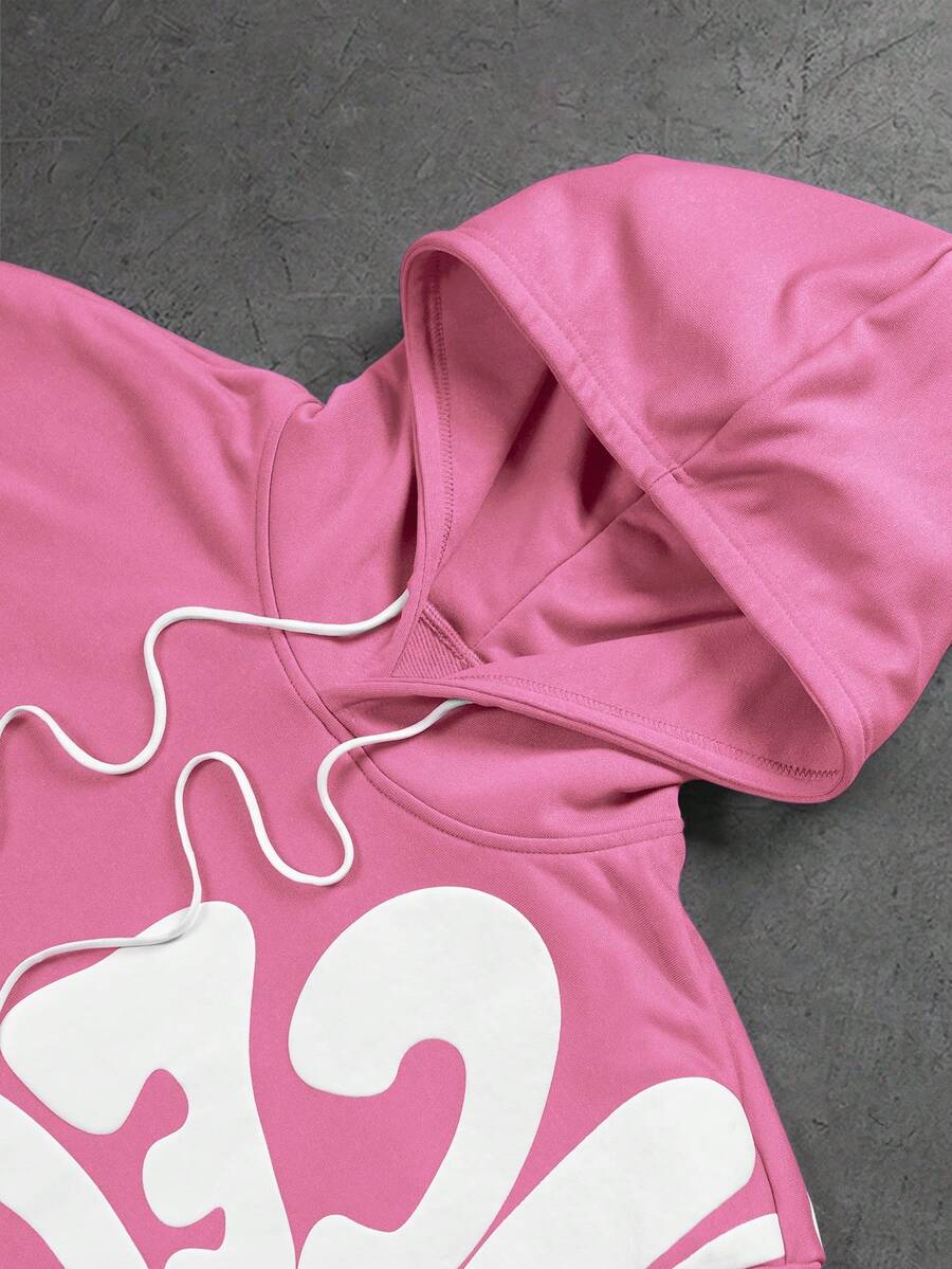 Men’s Letter Print Hoodie And Sweatpants Two Piece Set