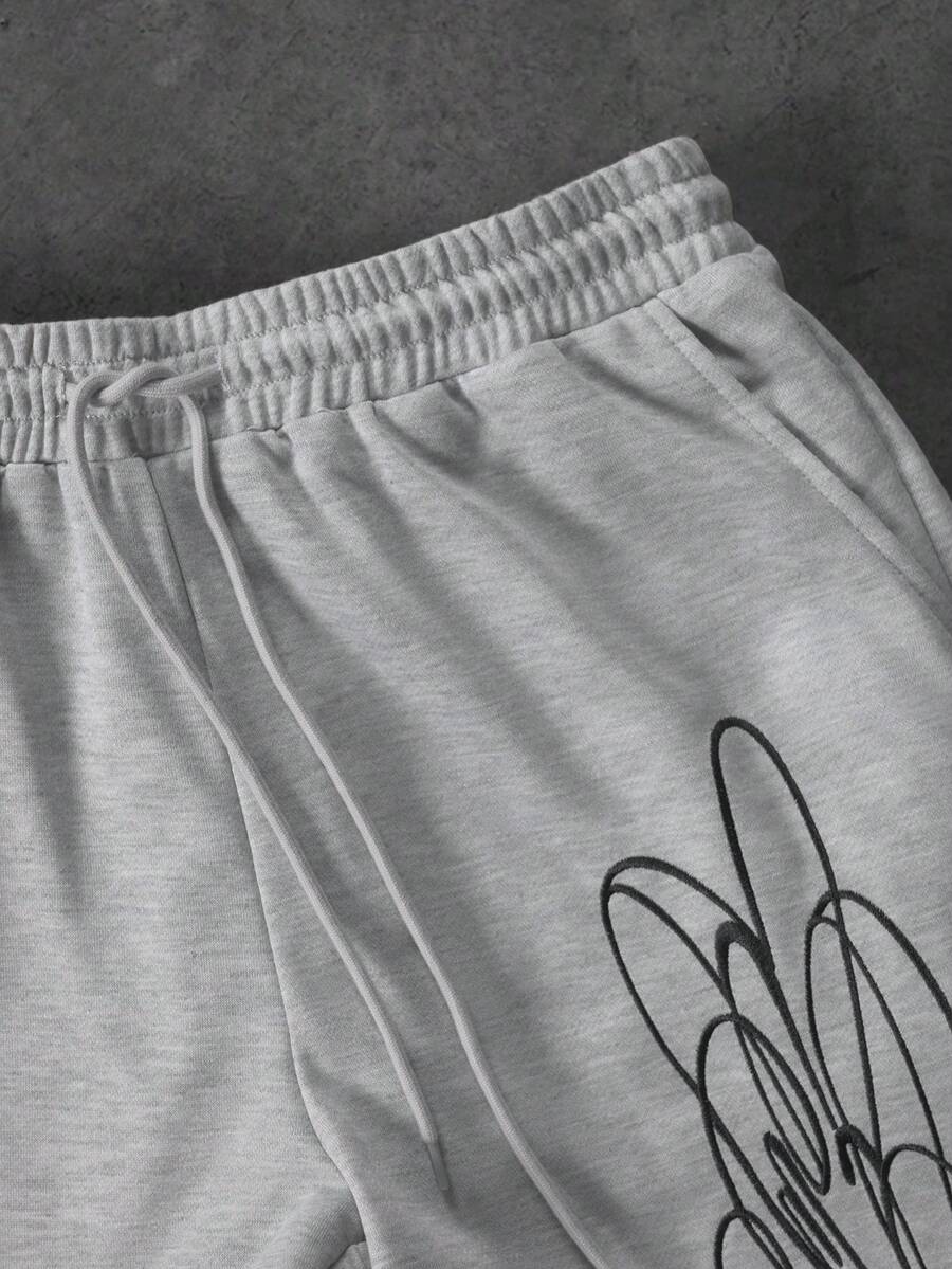 Men’s Letter Print Hoodie And Sweatpants Two Piece Set