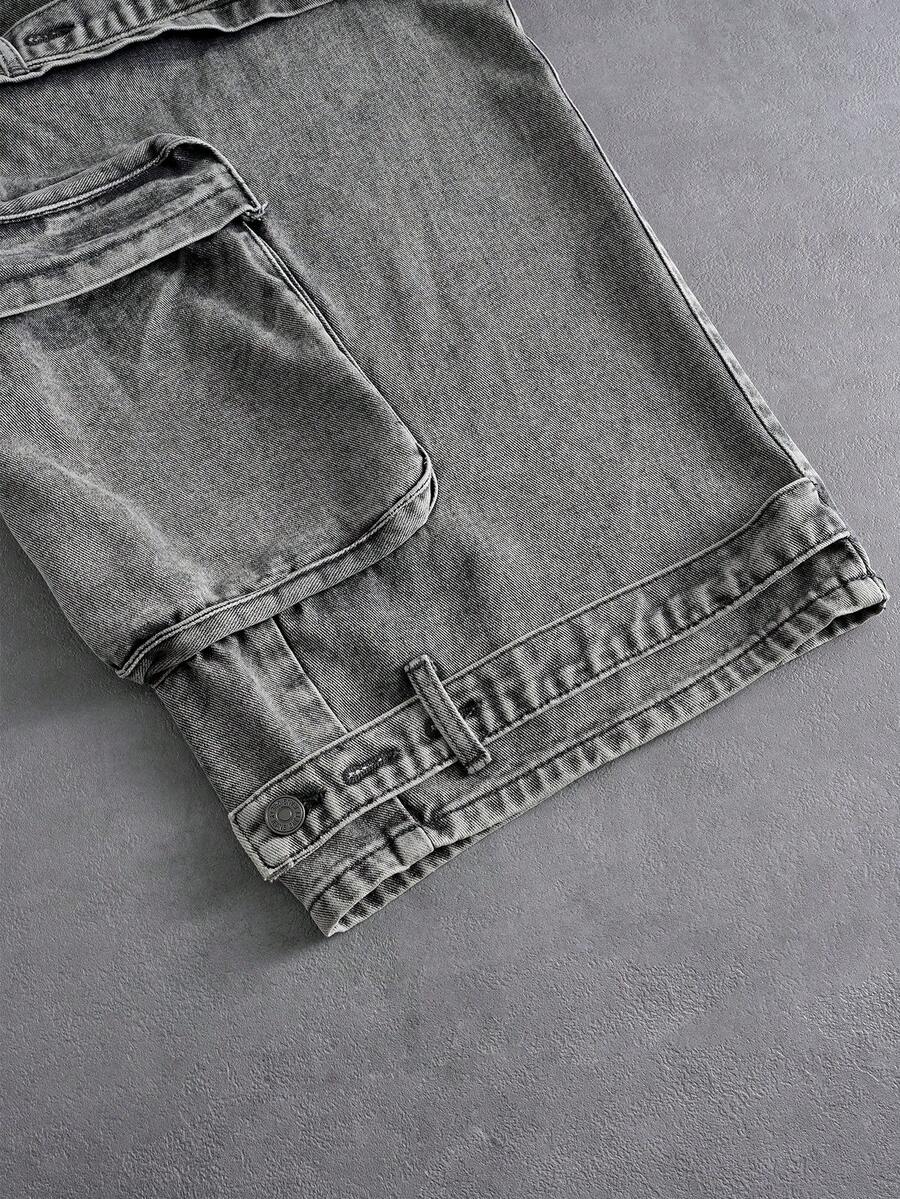 Men's Embroidered Pattern Punk Relaxed Fit Jeans