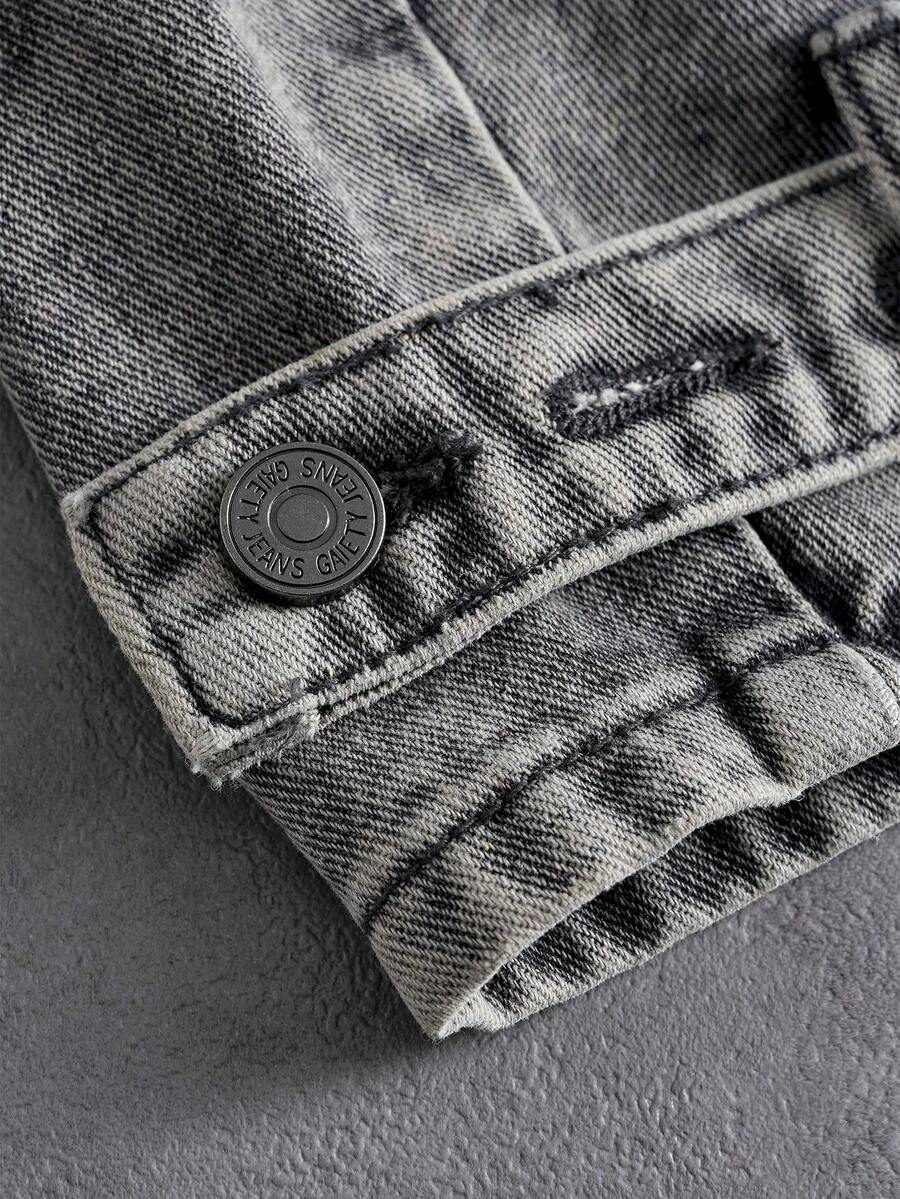 Men's Embroidered Pattern Punk Relaxed Fit Jeans