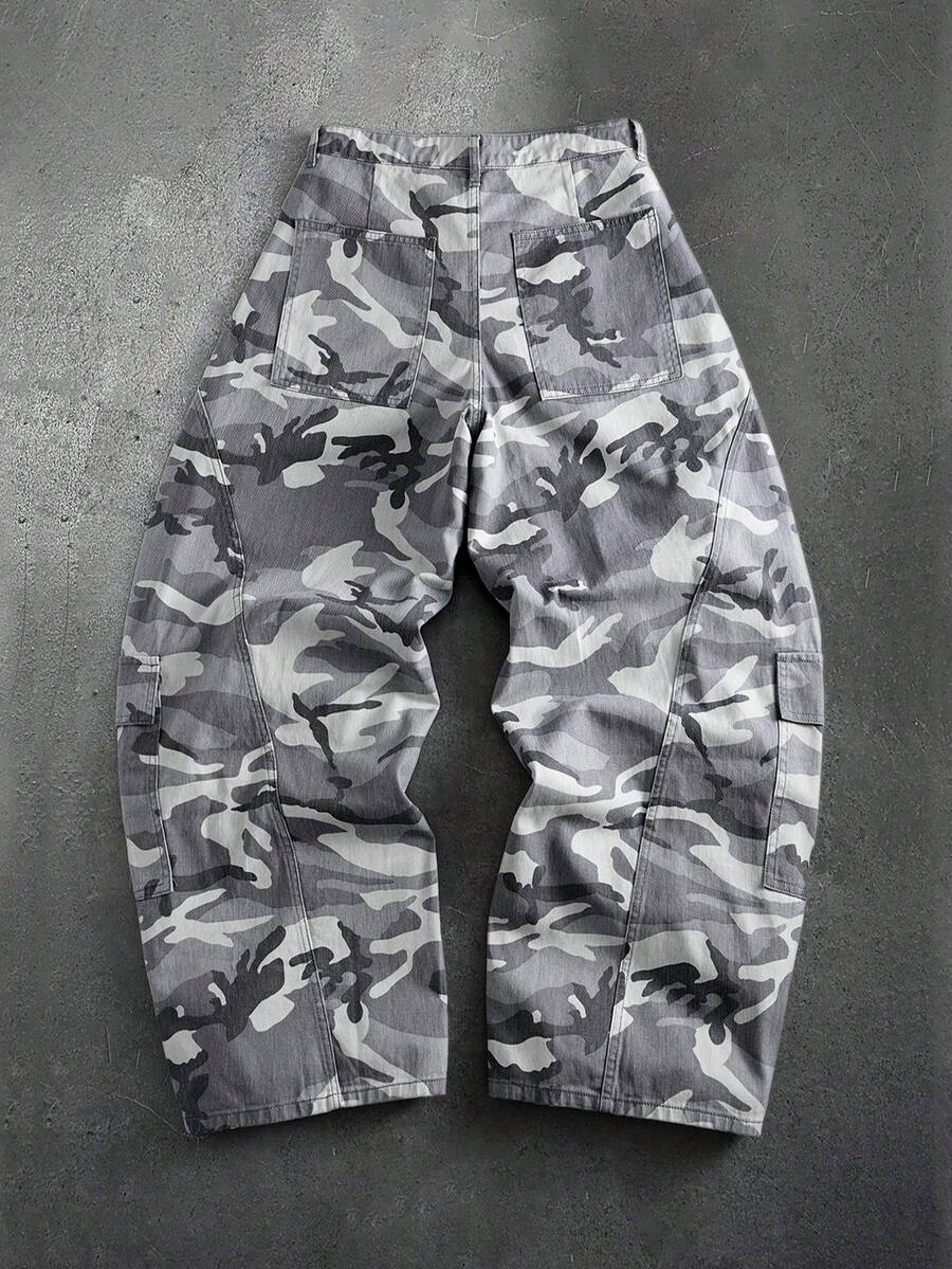 Men's Embroidered Pattern Punk Relaxed Fit Jeans