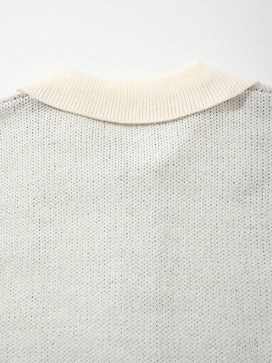 Men's Casual Loose Solid Color Cardigan Sweater