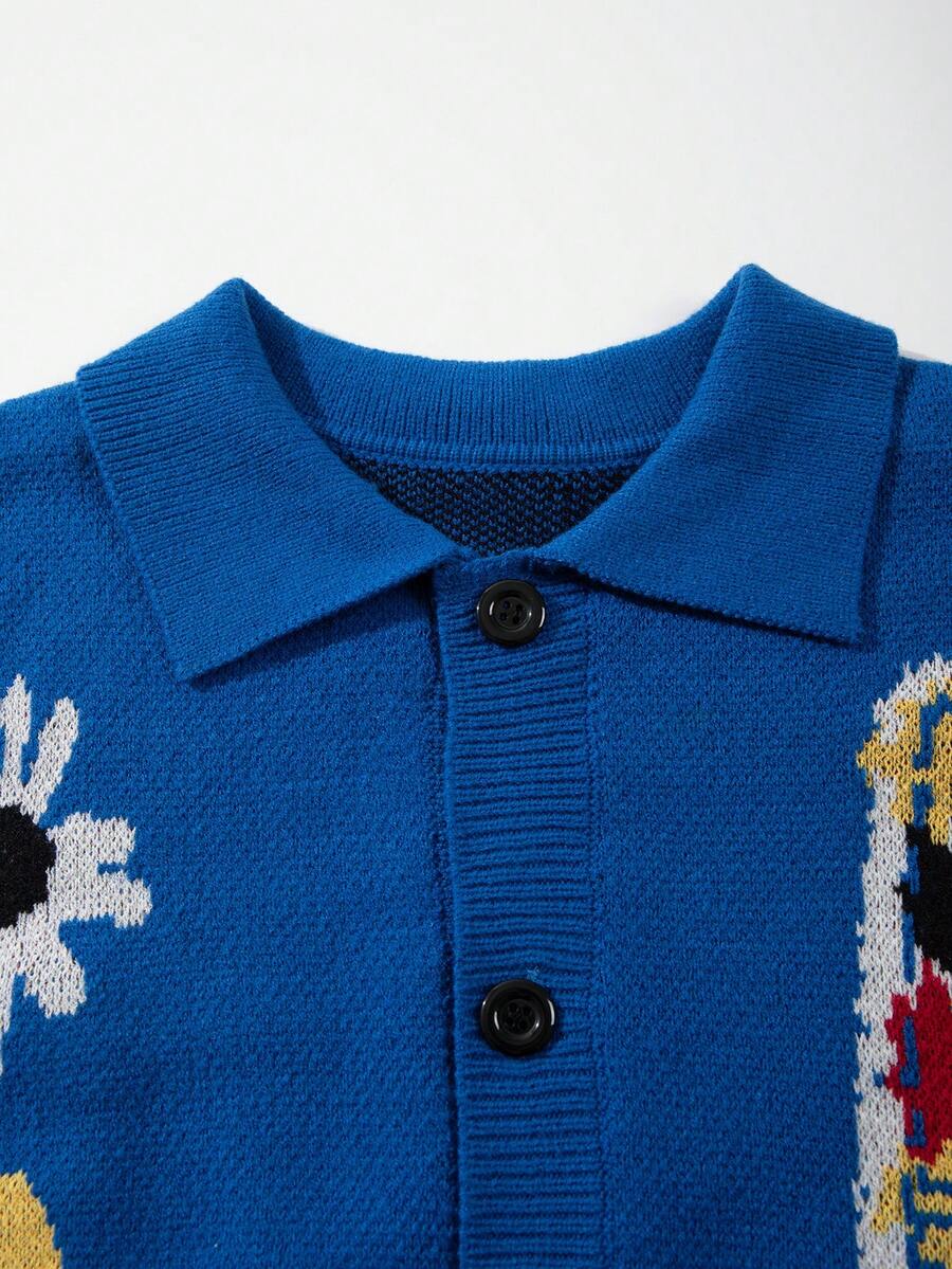 Men's Casual Loose Solid Color Cardigan Sweater