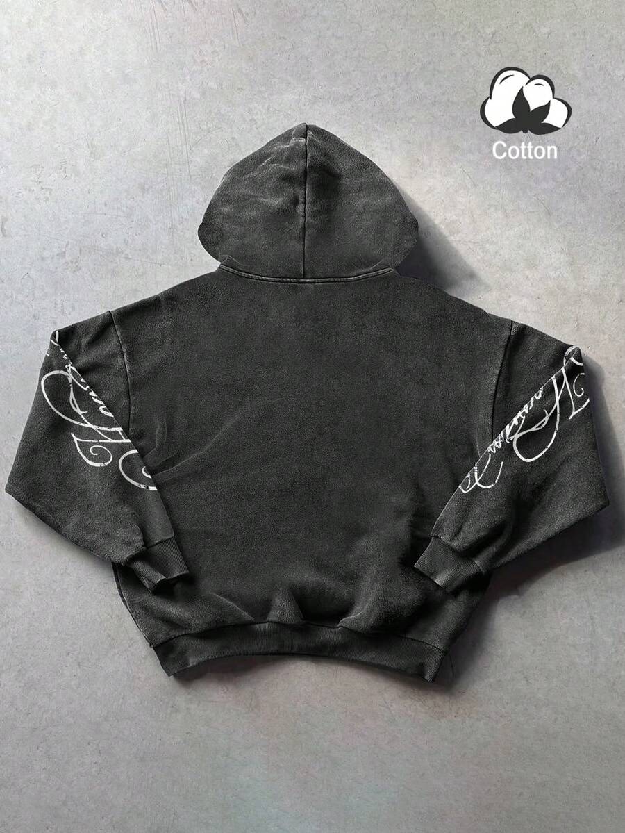 Men's Religious Slogan Graphic Hoodie