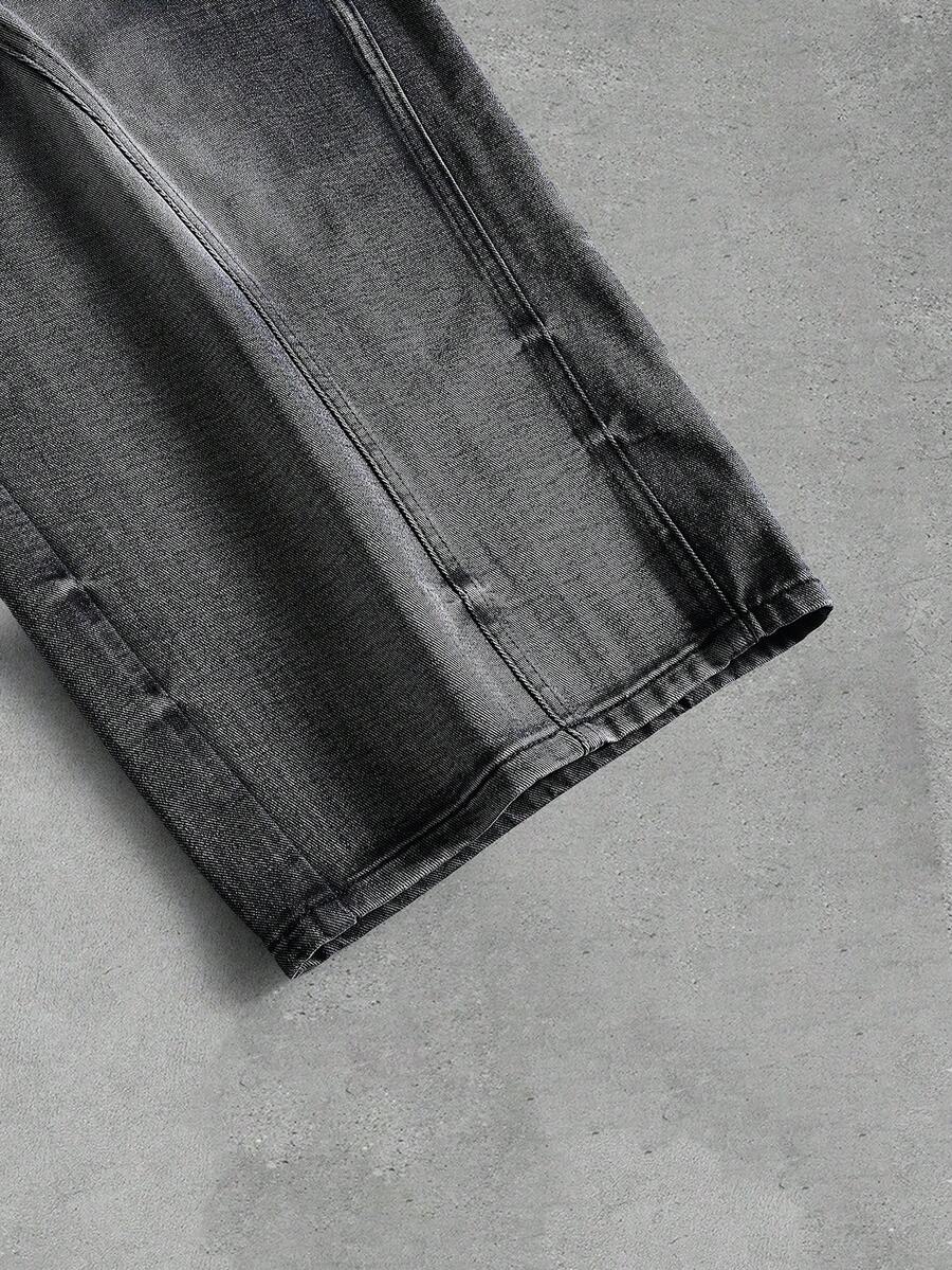 Men's Embroidered Pattern Punk Relaxed Fit Jeans