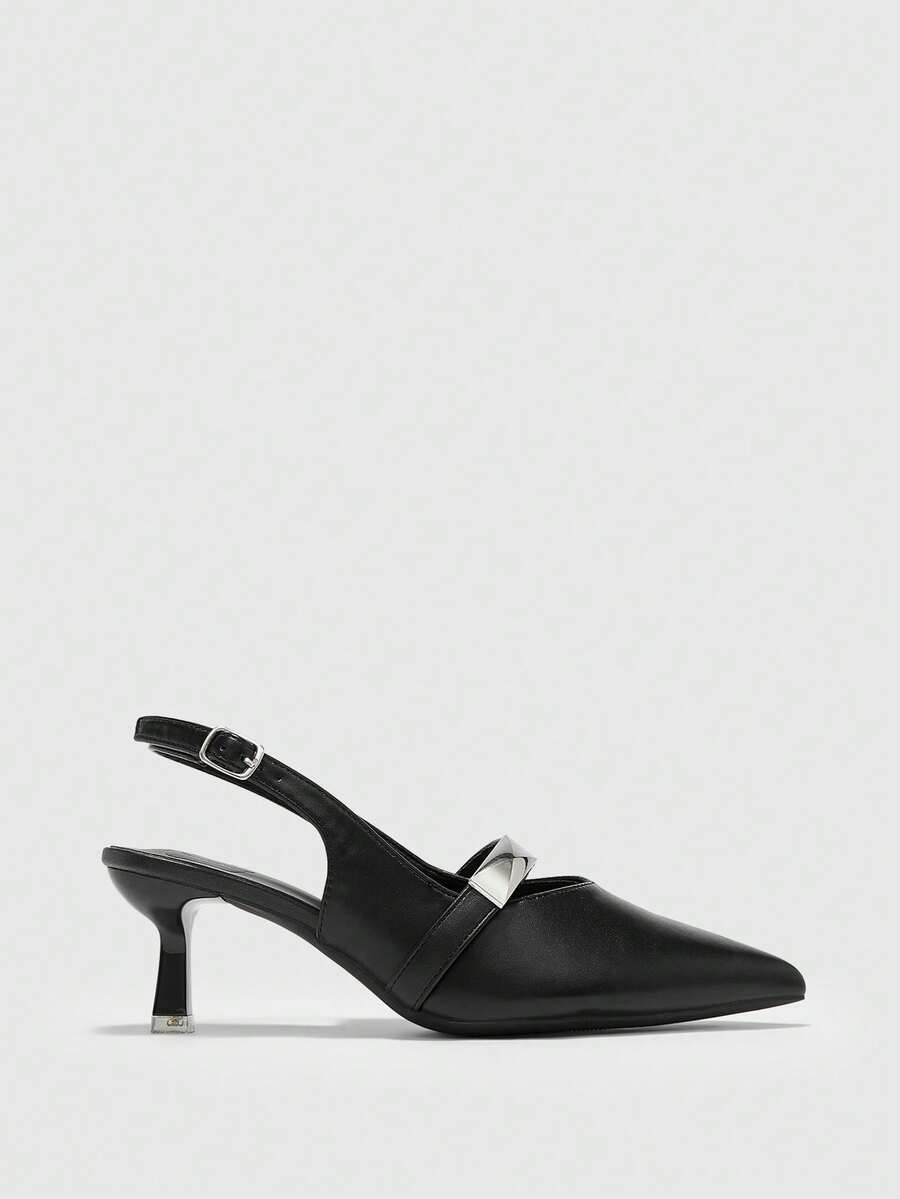 Women's Burgundy Bow High Heel Pumps
