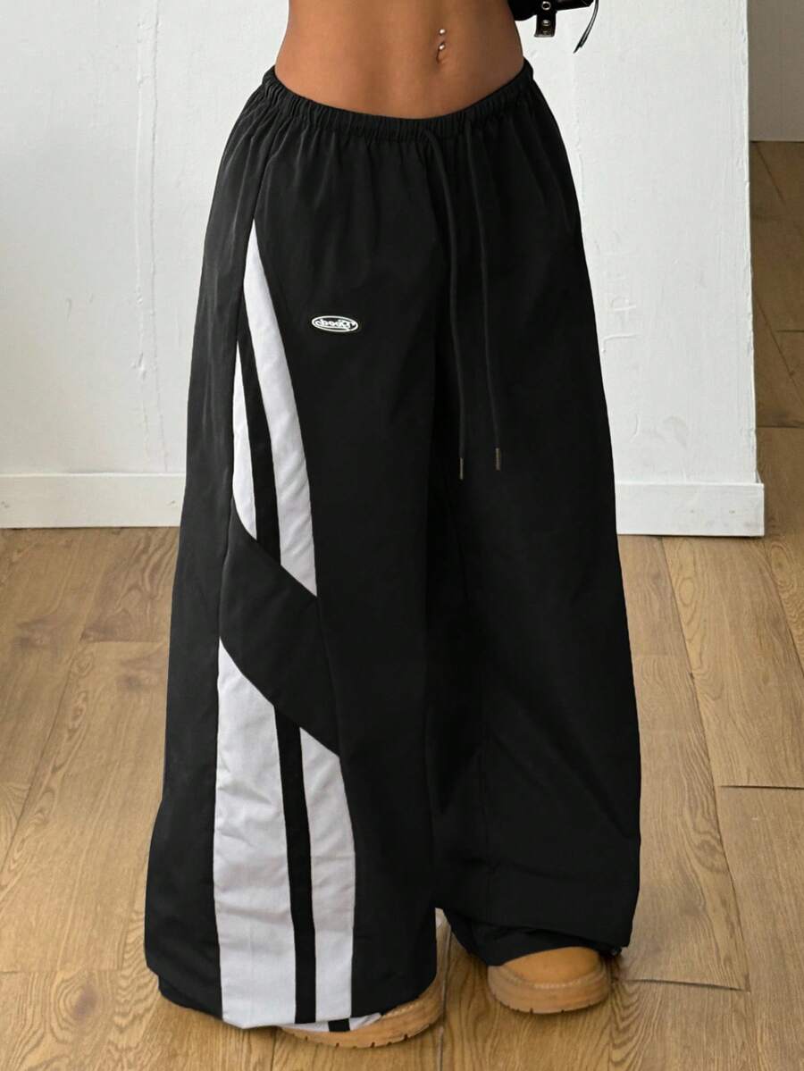 Women's Color-Blocked Parachute Pants