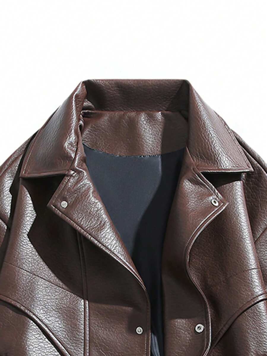 Men's Black Vintage Motorcycle PU Leather Jacket