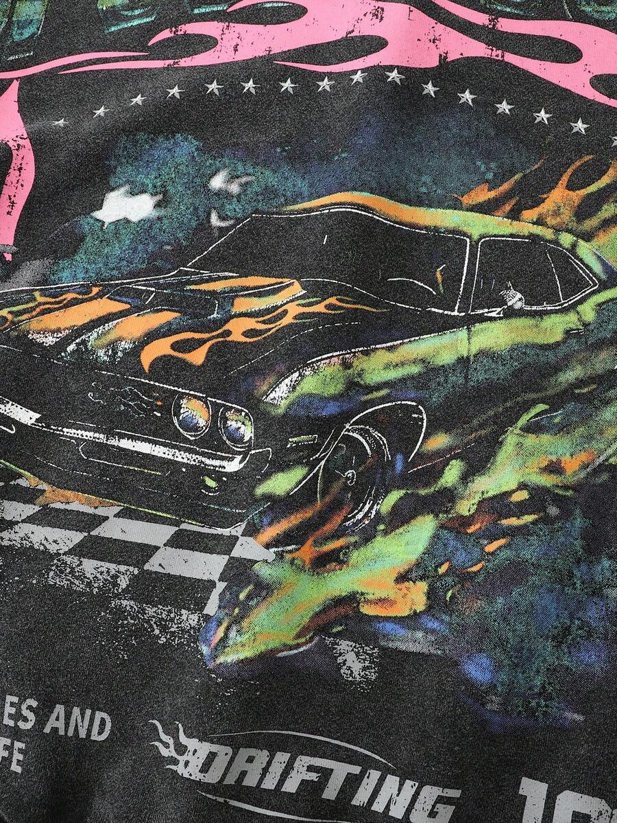 Men's Washed Vintage Graphic Hoodie