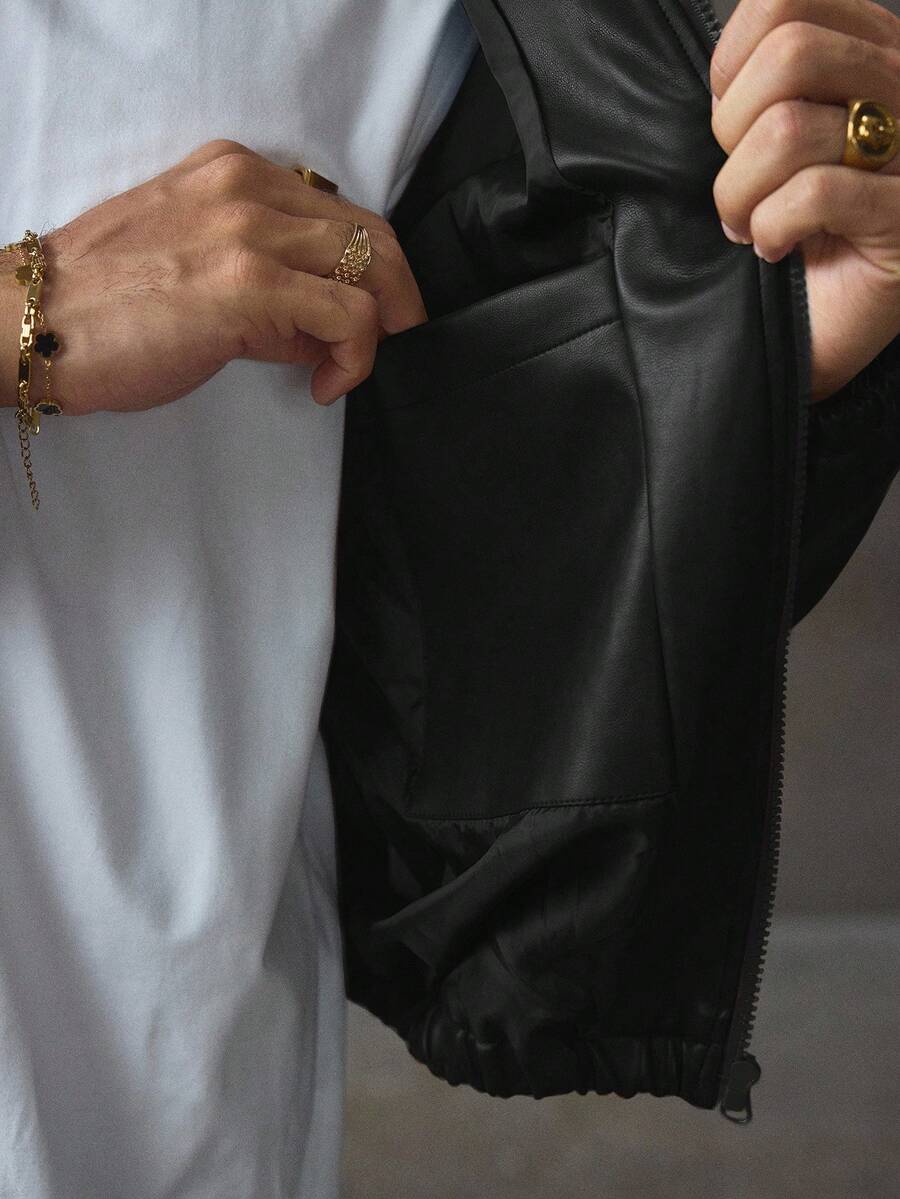 Men Woven Zip Up Jacket