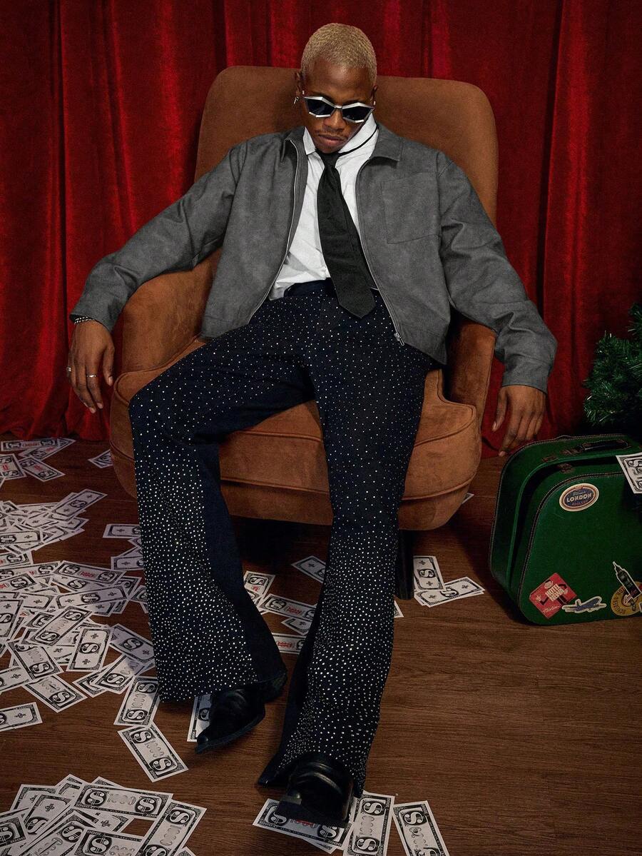 Men's PU Leather Zip-Up Jacket