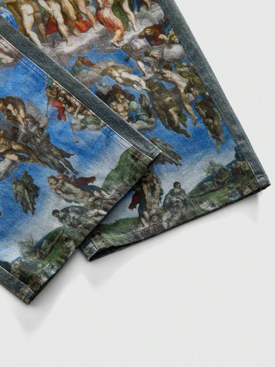 Men's Graphic Wide Leg Loose Casual Jeans