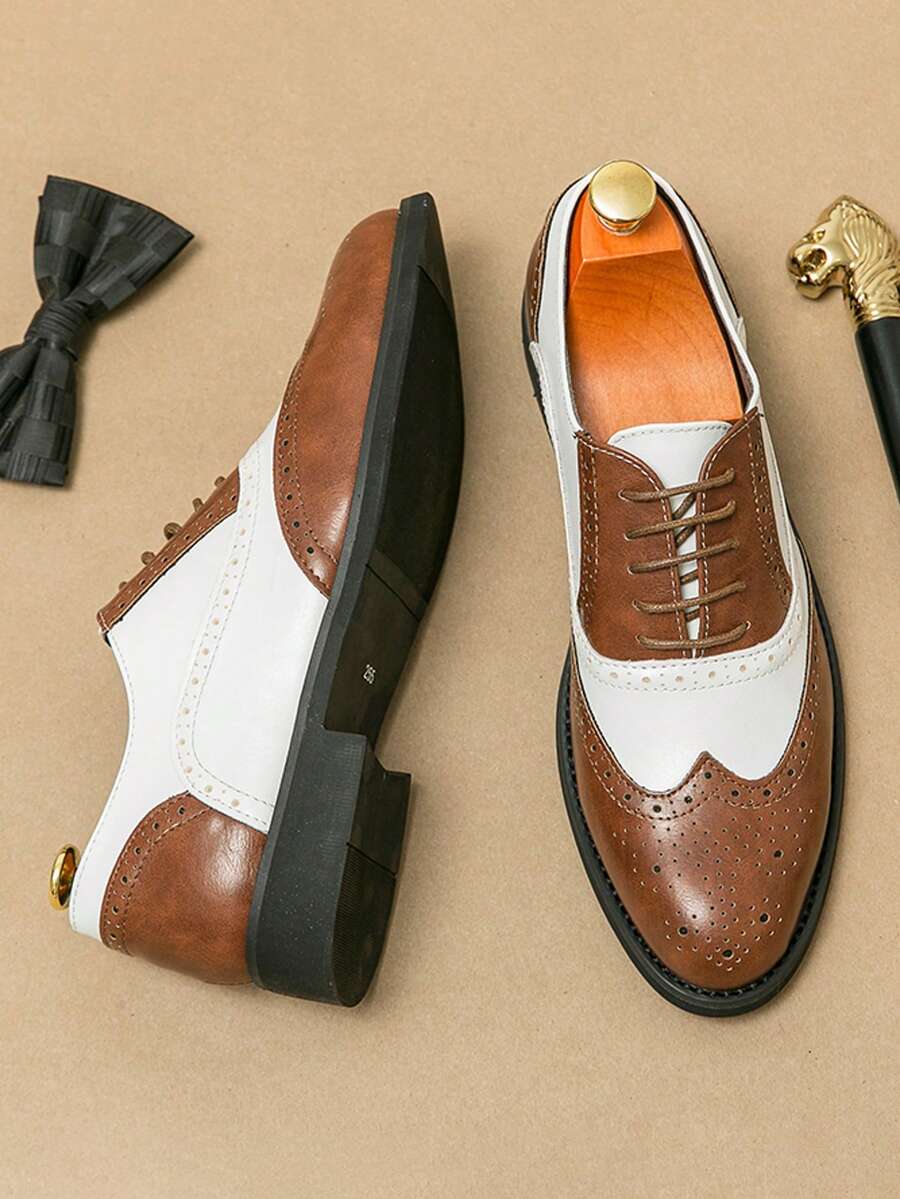 Men's Pointed Toe Business Casual Derby Shoes