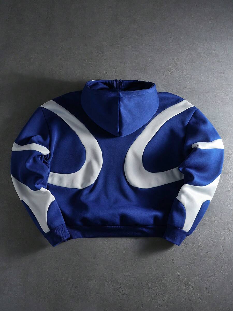 Men's Patchwork Zip-Up Hoodie