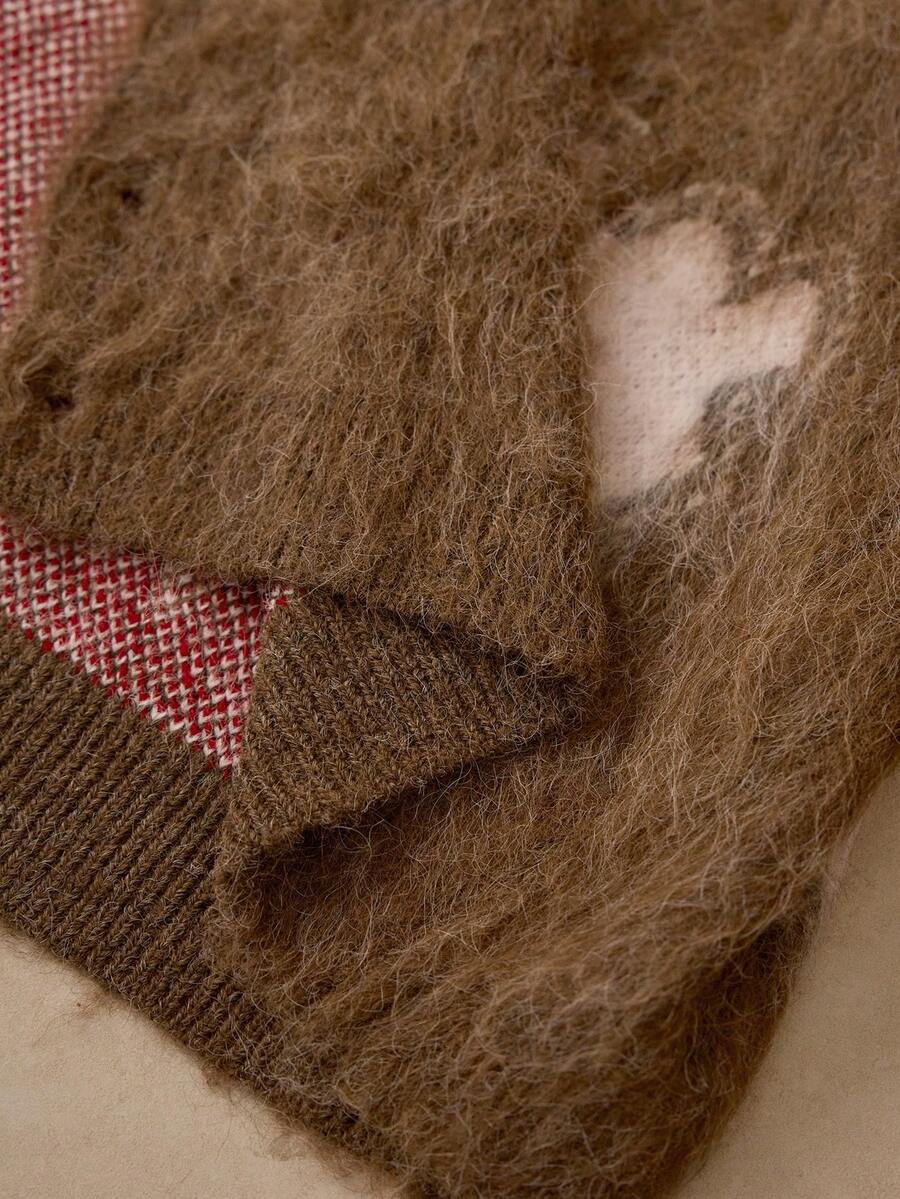 Men's New Floral Jacquard Knit Loose Comfortable Casual Cardigan