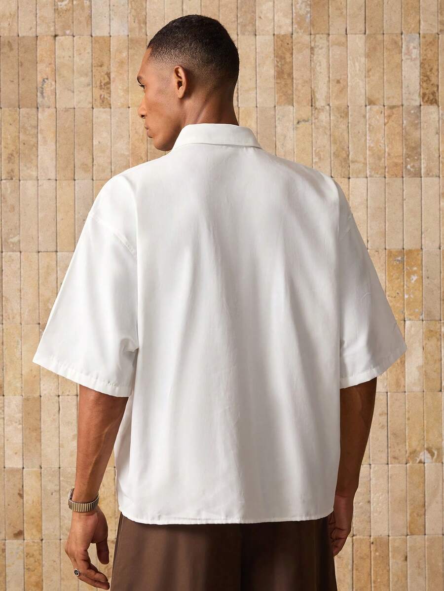 Men's Woven Casual Shirt With Necktie