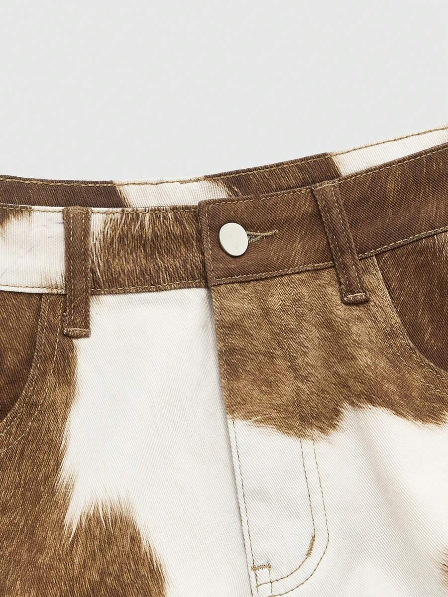 Contrast Color Pocket Denim Jeans