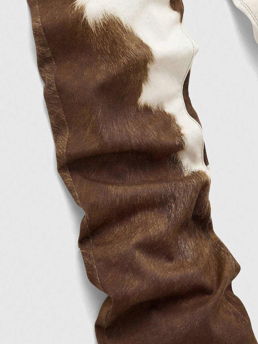 Contrast Color Pocket Denim Jeans