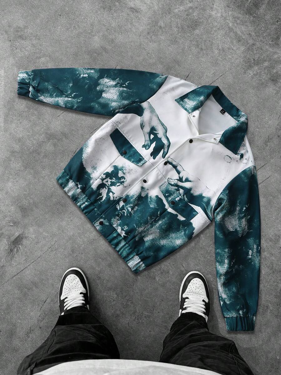 Men's Front Button Long Sleeve Pocket Minimalist Rave Jacket