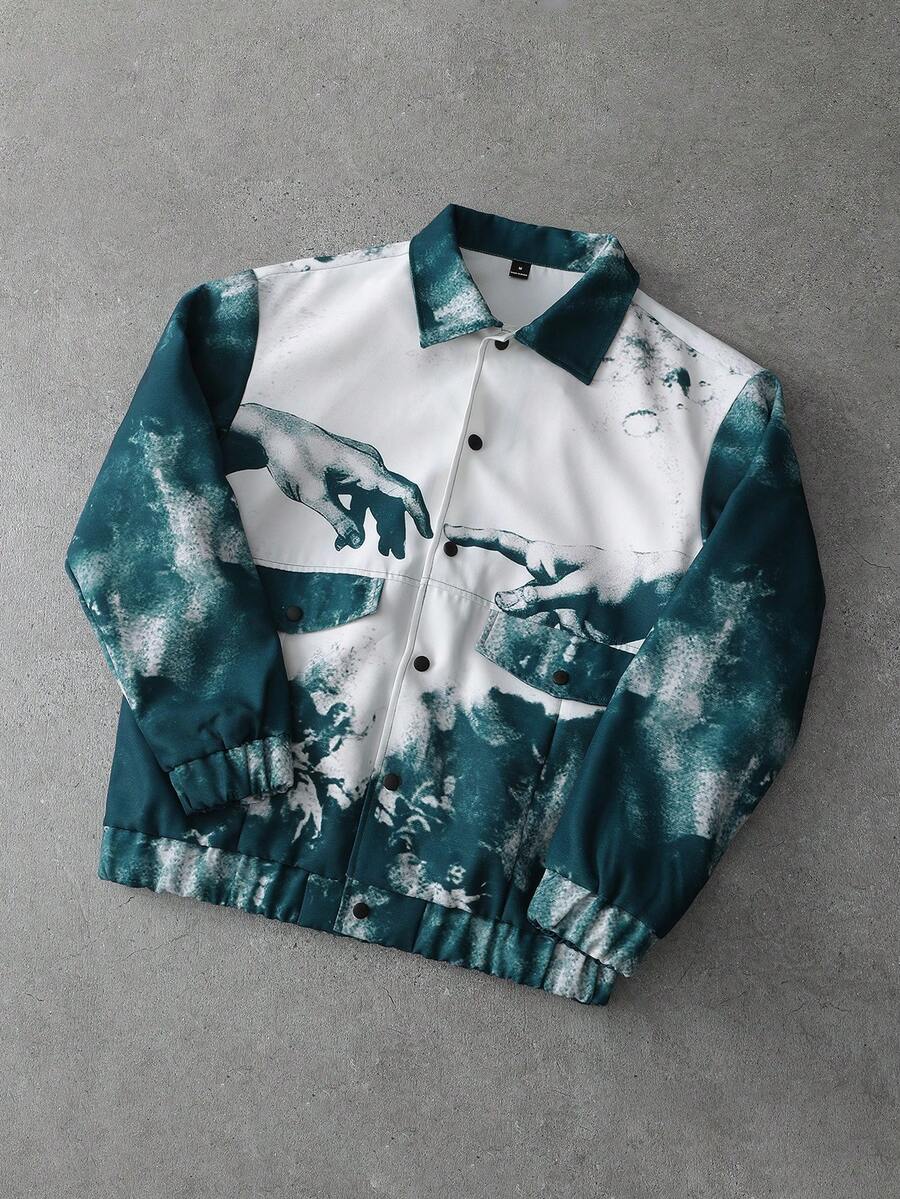 Men's Front Button Long Sleeve Pocket Minimalist Rave Jacket