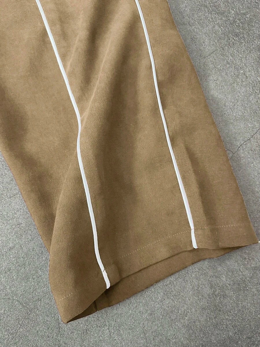 Men's 2pc Zip-Up Jacket And Drawstring Waist Long Pants Set