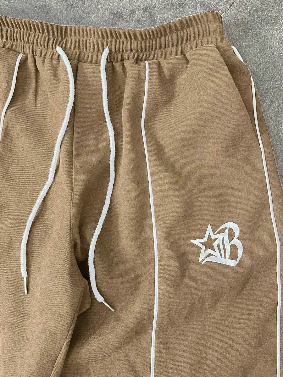 Men's 2pc Zip-Up Jacket And Drawstring Waist Long Pants Set