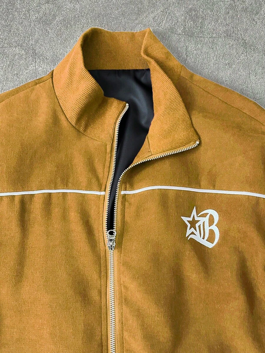 Men's 2pc Zip-Up Jacket And Drawstring Waist Long Pants Set