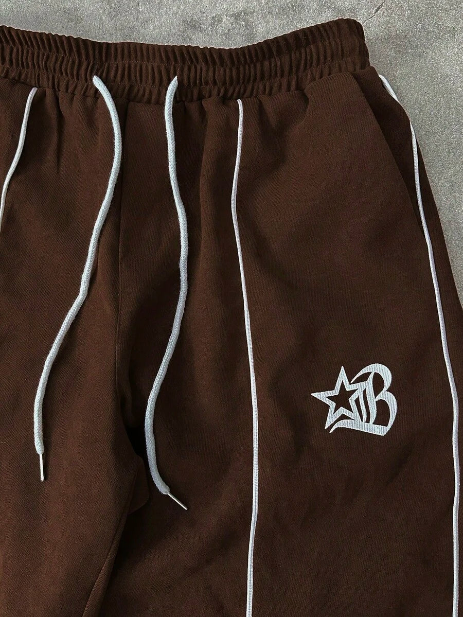 Men's 2pc Zip-Up Jacket And Drawstring Waist Long Pants Set