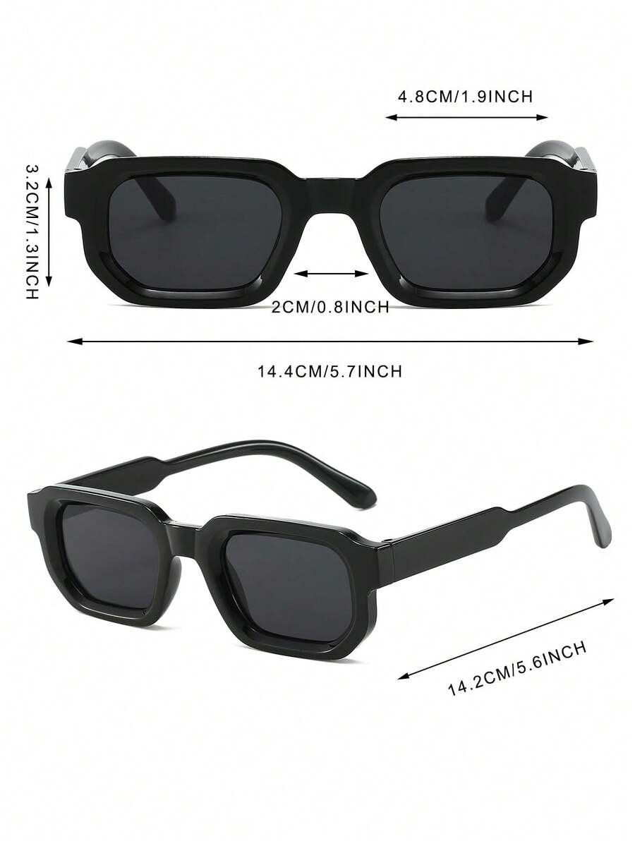 Men's Black Square Frame Minimalist Glasses