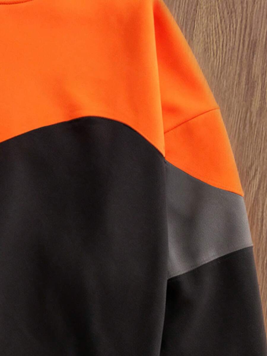 Men's Casual Colorblock Pullover Sweatshirt