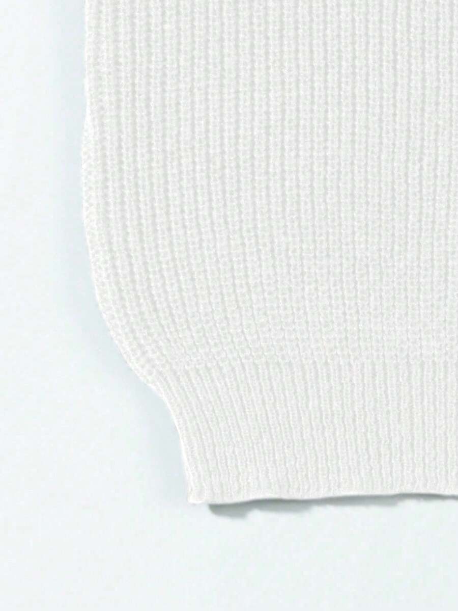 Men's Knit Drop Shoulder Crew Neck Pullover Sweater