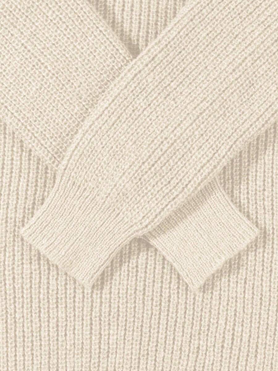 Men's Knit Drop Shoulder Crew Neck Pullover Sweater