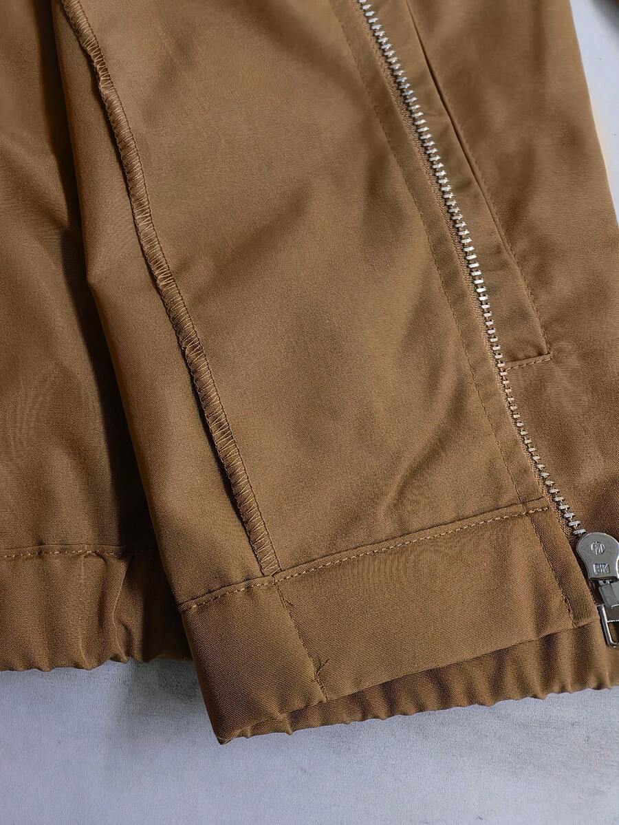 Men's Letter Print Hooded Zip-Up Jacket And Contrast Trim Pants 2Piece Set