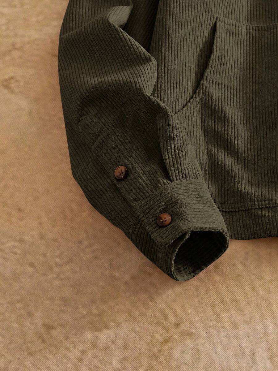 Men's Long Sleeve Casual Woven PU Leather Jacket
