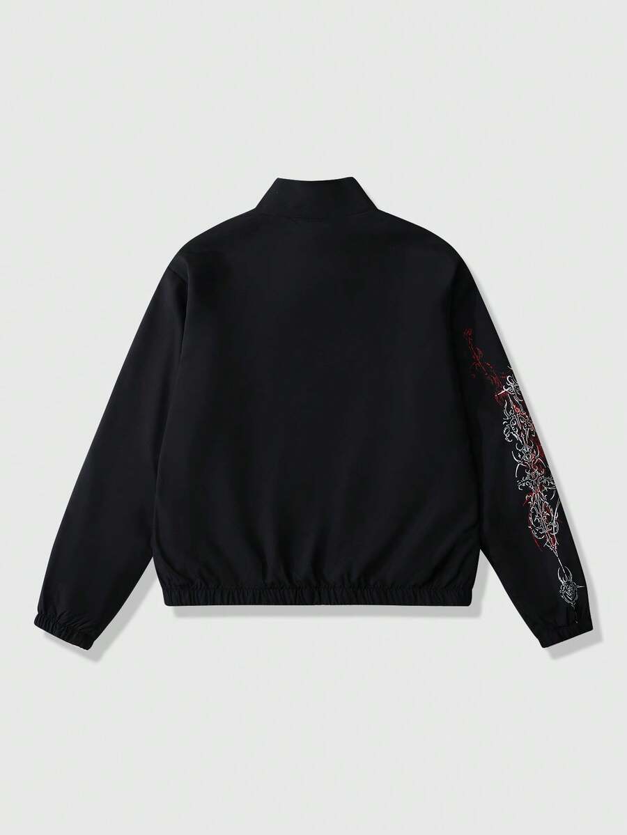 Unisex Motorcycle Graphic Print Long Sleeve Jacket