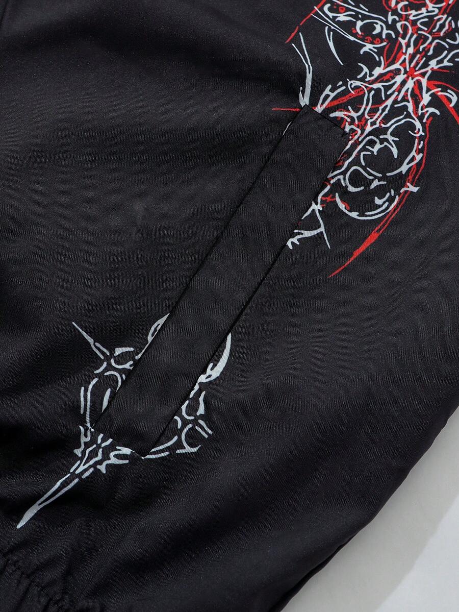 Unisex Motorcycle Graphic Print Long Sleeve Jacket