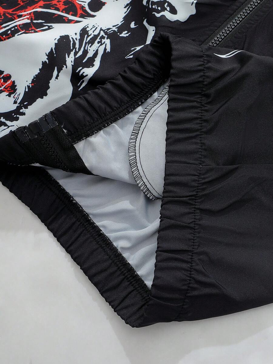 Unisex Motorcycle Graphic Print Long Sleeve Jacket