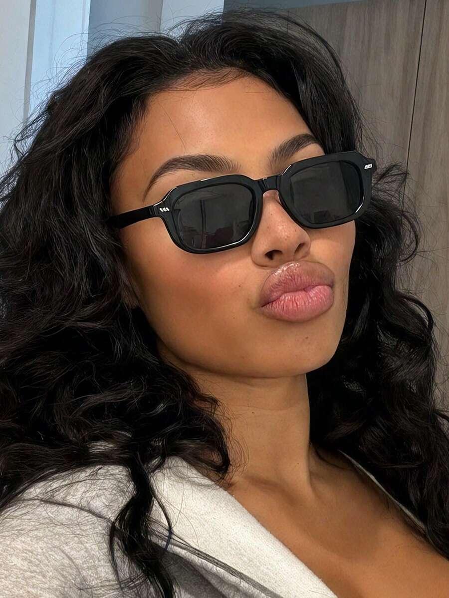 Women's Black Square Glasses