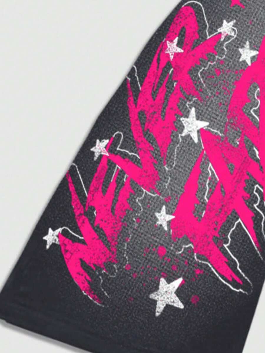 Men's Religious Graphic Print Flare Pants