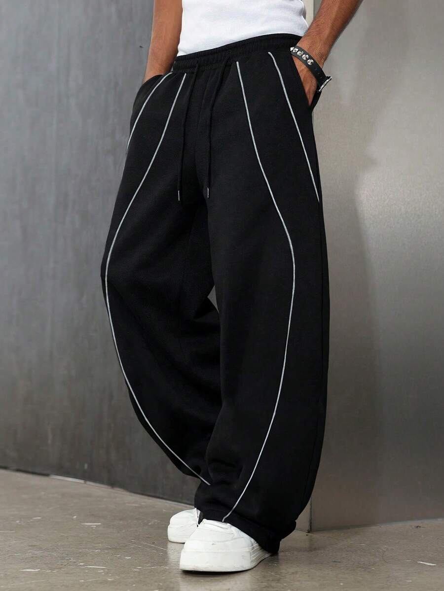 Men's Elastic Waist Strap-Divider Casual Sweatpants