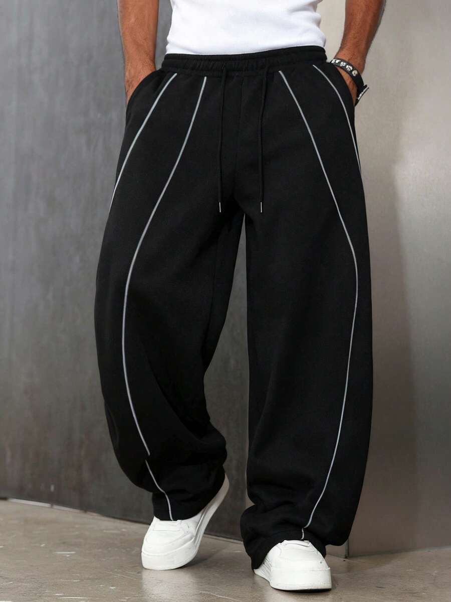 Men's Elastic Waist Strap-Divider Casual Sweatpants