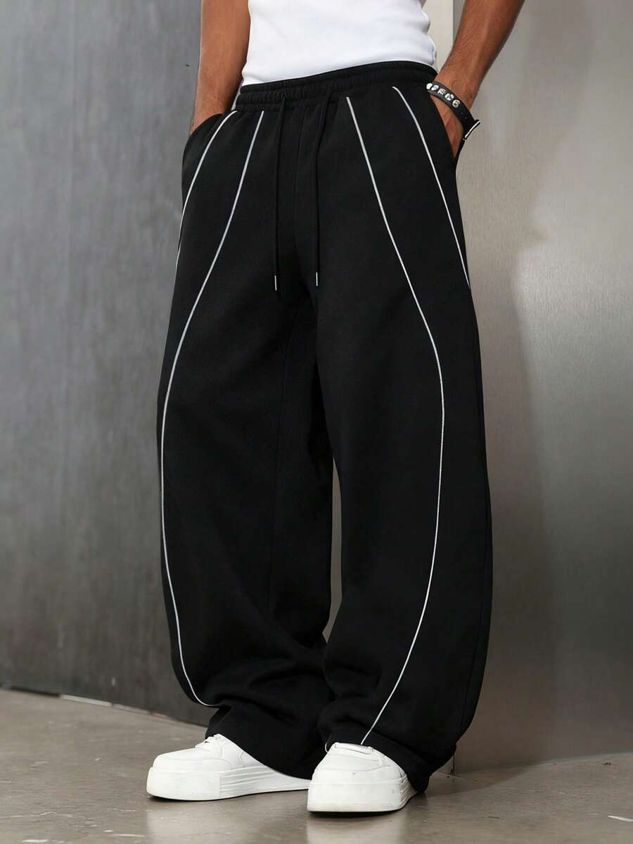 Men's Elastic Waist Strap-Divider Casual Sweatpants