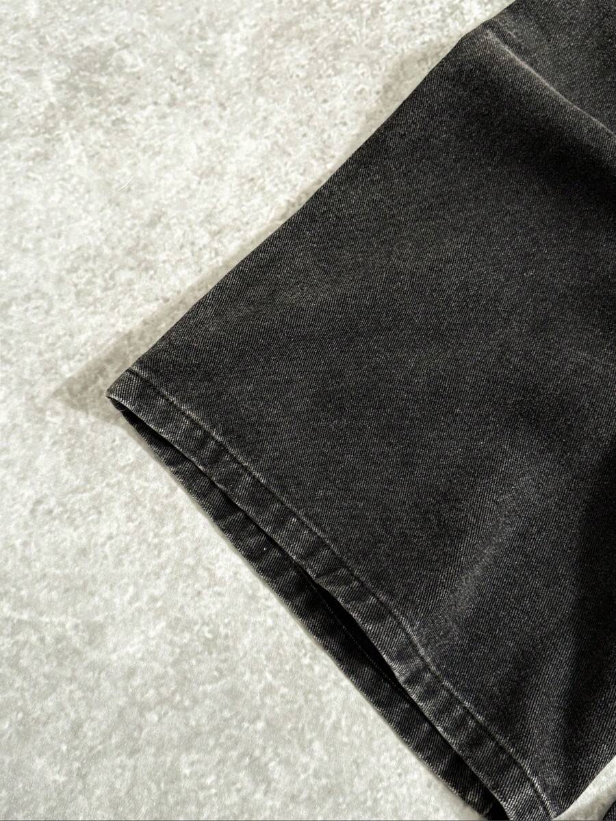 Distressed Wide Leg Black Baggy Jeans