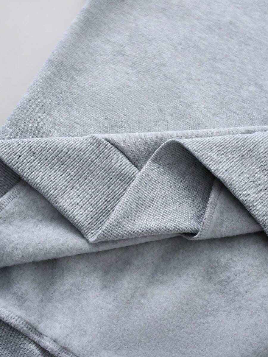 Cross Print Embroidered Hoodie Sweatshirt Set