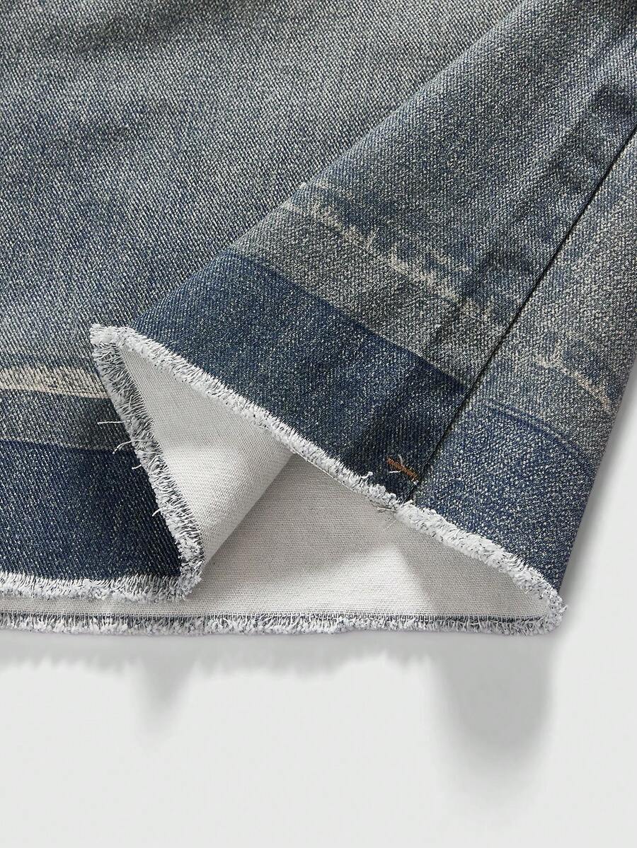 Men's Punk Chain Pattern Denim Shorts