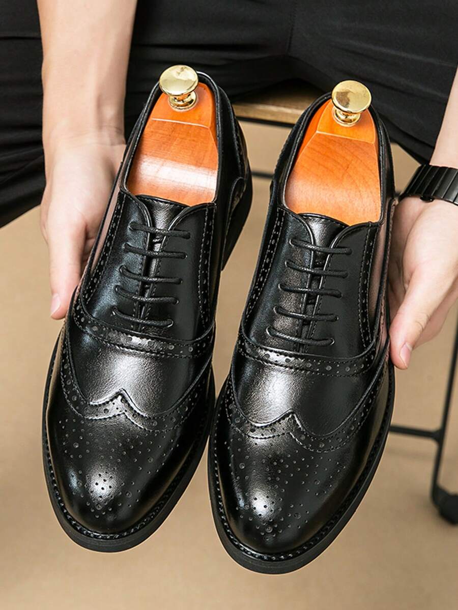 Men's Pointed Toe Business Casual Derby Shoes